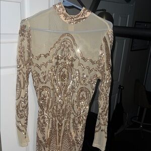 Fashion Nova Gold Sequin Dress